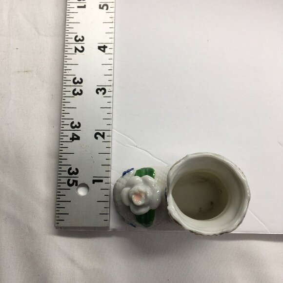 Vintage Miniature Boot Shoe Toothpick Holder Porcelain White Floral 2.5" L - Picture 9 of 9